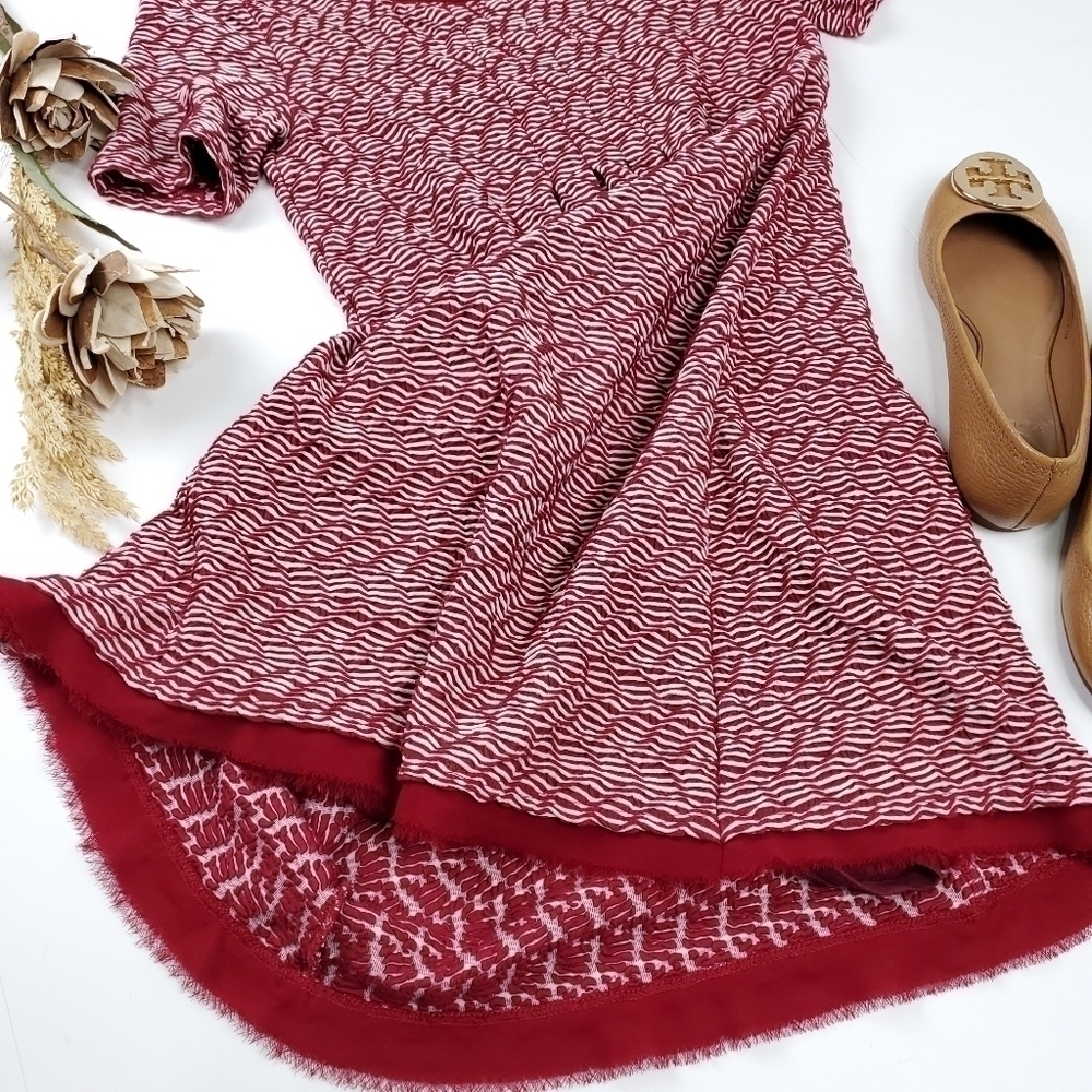 Anthropologie Maeve Red Thick Knit Weave Dress XSP - Picture 14 of 16